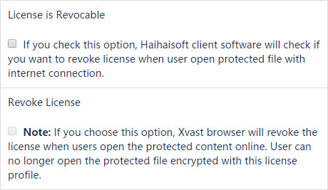 To revoke license that is sent under the License Profile